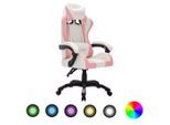 vidaXL Gaming-Stuhl mit RGB LED-Leuchten Rosa und Schwarz Kunstleder