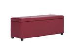 vidaXL Bank mit Staufach 116 cm Weinrot Kunstleder