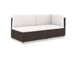 vidaXL Modulares 2-Sitzer-Sofa Poly Rattan Braun