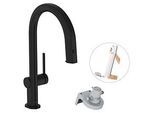 hansgrohe Aqittura M91 Küchenarmatur 76826670 Ausziehauslauf, 1jet, sBox, mattschwarz