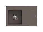 Villeroy und Boch Subway Style 45 Flat Einbauspüle 334801TR links, mit Ablaufgarnitur, Handbetätigung, timber CeramicPlus, 78 x 51 cm