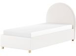 Boxbett VIPACK "Moon, mit Lattenrost und Stauraum, modernes Design", weiß, B:98cm L:213cm, Komplettbetten, inkl. Massivholz Füßen in natur, 3 Stoff Farben zur Auswahl
