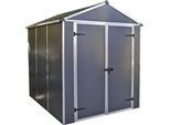 Gerätehaus PALRAM - CANOPIA "Rubicon Gerätehaus 6x8", grau (dunkelgrau), Aluminium, Polycarbonat (PC), Gerätehäuser