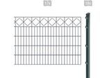 Doppelstabmattenzaun ARVOTEC "EXCLUSIVE 100 zum Einbetonieren "Karo" mit Zierleiste", grau (anthrazit), H:100cm, Kunststoff, Stahl, Zaunelemente, Zaunhöhe 100 cm, Zaunlänge 2 - 60 m