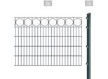 Doppelstabmattenzaun ARVOTEC "EXCLUSIVE 100 zum Einbetonieren "Ring" mit Zierleiste", grau (anthrazit), H:100cm, Kunststoff, Stahl, Zaunelemente, Zaunhöhe 100 cm, Zaunlänge 2 - 60 m