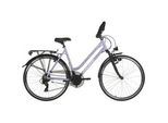 Trekkingrad DACAPO "Metropolis Trekkingrad Damen Alu-Rahmen 28''taubenblau RH 53 cm" Gr. 53, blau (blau, schwarz), Fahrräder, 53cm, 28 Zoll (71,12cm) hinten: 28 Zoll (71,12cm), Multipositionslenker
