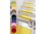 HANSE Home Stufenmatte »Fancy« halbrund 7 mm Höhe 15 Stück, Treppenmatten, Selbstklebend, Stufenteppich, Treppenstufen
