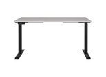 Schreibtisch GERMANIA "Lemont", braun (kaschmir, schwarz, kaschmir), B:140cm H:72cm T:80cm, Tische, Elektrisch höhenverstellbarer Schreibtisch