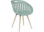 Outdoor-Stuhl Topstar T2023, 2 Stück, ergonomische Kunststoffschale, Füsse ein- und ausdrehbar, olive