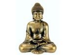 Dekofigur I.GE.A. "Buddha", gold (goldfarben), B:19cm H:24cm, Polyresin, Dekofiguren