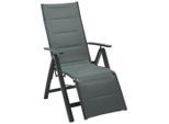 Ambia Garden Garten-Relaxsessel , Anthrazit, Grau , Metall, Textil , 60x110x72 cm , faltbar , Gartenmöbel, Gartenliegen, Liegestühle