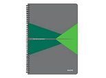 Notizbuch Leitz Office, Format A4, 90 karierte Blatt, lässt sich um 360° öffnen, Spiralbindung, Kunststoff-Einband, FSC®-zertifiziert, grün
