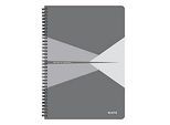 Notizbuch Leitz Office, Format A4, 90 karierte Blatt, lässt sich um 360° öffnen, Spiralbindung, Kunststoff-Einband, FSC®-zertifiziert, grau