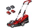 Akkurasenmäher EINHELL "Einhell Power X-Change RASARRO 36/34", rot, B:37cm H:89,5cm T:133cm, Rasenmäher, mit 2x Akku 18V/3,0Ah und 2x Ladegerät