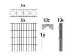 Doppelstabmattenzaun ALBERTS "Bergen", grau (anthrazit), H:140cm, Stahl, Zaunelemente, anthrazit, Höhe: 100-160cm, Gesamtlänge: 10-20m, zum Einbetonieren