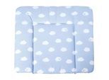 Wickelauflage ROBA "Kleine Wolke blau", blau (blau, weiß), B:85cm L:75cm, Baumwolle, Polyester, Wickelauflagen