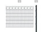 Doppelstabmattenzaun ARVOTEC "ESSENTIAL 120 zum Einbetonieren "Karo" mit Zierleiste", grau (anthrazit), H:120cm, Kunststoff, Stahl, Zaunelemente, Zaunhöhe 120 cm, Zaunlänge 2 - 60 m