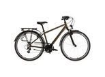 Trekkingrad KROSS "KROSS Trekkingrad Trans 1.0 28" khaki" Gr. 48, braun (braun, schwarz), Fahrräder, 48cm, 28 Zoll (71,12cm) hinten: 28 Zoll (71,12cm)