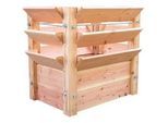 Hochbeet , Lärchefarben , Holz , Lärche , 350 l , 90x73x65 cm , Gartenzubehör, Hochbeete