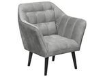 Mid.you Cocktailsessel , Grau , Textil, Holzwerkstoff , 84x87x70 cm , Wohnzimmer, Sessel, Polstersessel
