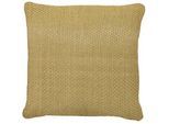 Zierkissen , Goldfarben , Textil , Füllung: Polyester, Federn , 42x42 cm , hochwertige Qualität, formstabil, langlebig , Heimtextilien, Wohntextilien, Kissen, Zierkissen