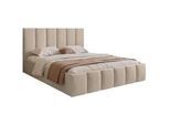 Selsey Polsterbett Sarafino Beige Samt 160x200 cm , Textil , 160x200 cm , Schlafzimmer, Betten, Polsterbetten