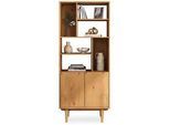 Idimex Wohnzimmerschrank Simona , Eichefarben , Holz , Kiefer , Vintage , 80x188x37 cm , FSC Mix , Wohnzimmer, Regale, Bücherregale