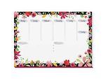 Schreibunterlage Sigel Jolie Flower Love, A3, 30 Blatt mit Motiv, undatierter Wochenplaner in deutscher Sprache, FSC®-Mix Papier, mehrfarbig