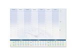 Schreibunterlage Sigel Time, A2, 30 Blatt, Tages- und Wochenplan, mehrsprachiges 3-Jahres-Kalendarium für 2026-2028, FSC®-Mix Papier, blau-weiss