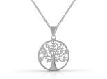 Kette mit Anhänger VIVANCE "925 Sterling Silber Lebensbaum", weiß, Halsketten, Damen, 40+5cm, Silber 925 (Sterlingsilber), L: 45 B: 18mm, glänzend, B:18mm