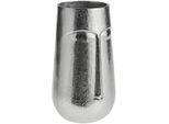 Ambia Home Vase , Nickelfarben , Metall , zylindrisch , 16x28x16 cm , Handmade in India , handgemacht , Dekoration, Vasen, Metallvasen