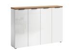 Xora Schuhschrank, Weiß, Eiche, Kunststoff, 10 Fächer, 160.4x115x34 cm, erweiterbar, Typenauswahl, Beimöbel erhältlich, Garderobe, Schuhaufbewahrung, Schuhschränke