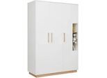 Kleiderschrank Luna White in Weiß/Eiche ca. 131x194x55cm
