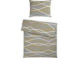 Bettwäsche Welle Grau/Goldfarben ca. 140x200cm