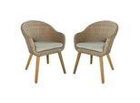 Gartenstuhl-Set Carson 2er-Set Taupe stapelbar