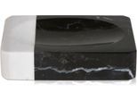 Seifenschale MÖVE "Black & White", schwarz (schwarz, snow), B:9,5cm H:3cm, Marmor, Seifenhalter, Marmor