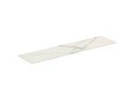 Ideal Standard Conca Keramik-Waschtisch-Platte T4204DH Ausladung 50,5cm, 200 x 50,5 x 0,6 cm, Mamor Calacatta