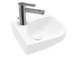 Villeroy und Boch Subway 3.0 Eck-Handwaschbecken 437146RW 32cm Schenkellänge, mit Hahnloch/ohne Überlauf, stone white C-plus