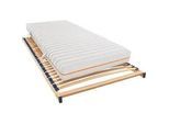 Sleeptex Matratzenset , Holz , 2-teilig , Birke, Buche , massiv, Schichtholz , H3 , Höhe ca. 16 cm , 100x200 cm , Lga, Made in Germany, Oeko-Tex® Standard 100 , Härtegradauswahl, Bezug abnehmbar/waschbar, Ober- und Unterseite versteppt, wendbar, für verstellbare Lattenroste geeignet, alternative Größen erhältlich,nicht verstellbar, alternative Größen erhältlich, Federholzleisten verleimt, Federlei