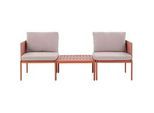 Beliani Lounge SET 2-Sitzer modular Orange Terracina , Metall , Loungemöbel, Loungemöbel-Sets