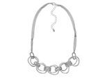 Collierkettchen STEUER "Metall Matt Glanz", silber, Halsketten, Damen, 50cm, Metall, L: 50 B: 24mm, glänzend, matt, B:24mm