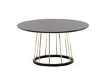 KADIMA DESIGN Couchtisch, Eleganter Schwarzer und Goldener Wohnzimmertisch, Robuste Metallstruktur, Große Ablagefläche