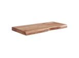 KADIMA DESIGN Landhausstil Hängeregal aus Massivholz Akazie, Rustikales Wandregal mit einzigartiger Baumkante
