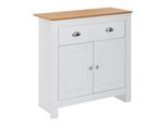 KADIMA DESIGN Modernes Sideboard mit 2 Schubladen, Eiche und Weiß, Melaminharzbeschichtung