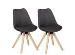 KADIMA DESIGN 2er Set Esszimmerstühle LUND: Stoffbezug und Holzbeine, Skandinavisches Design, Komfortables Sitzen, Verschiedene Farben