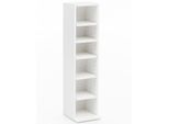 KADIMA DESIGN 6-Fächer Wandregal, Holz weiß, freistehend, schmal, 21x91x25,5 cm.