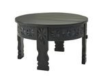 KADIMA DESIGN Orientalischer Couchtisch, Schwarz lackiertes Massivholz, Handgefertigt