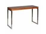 KADIMA DESIGN Konsolentisch ISEN: Flexibel, 120x76x45 cm, Massivholz, Chromgestell, handgefertigt.