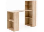 KADIMA DESIGN Schreibtisch mit Regal BRENTA: 120x120x53 cm, Spanplatten, variable Regalhöhen