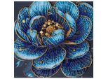 Perlen-Stickbild "Blaue Blume", 20 x 20 cm